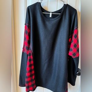 Now and Forever Buffalo Print/Black Shirt